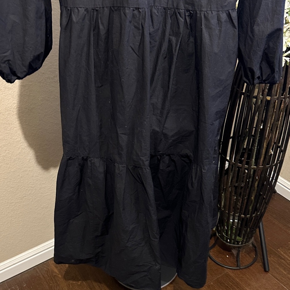 Size XS H&M Black Long Sleeve cotton Dress box 3 - Picture 8 of 10